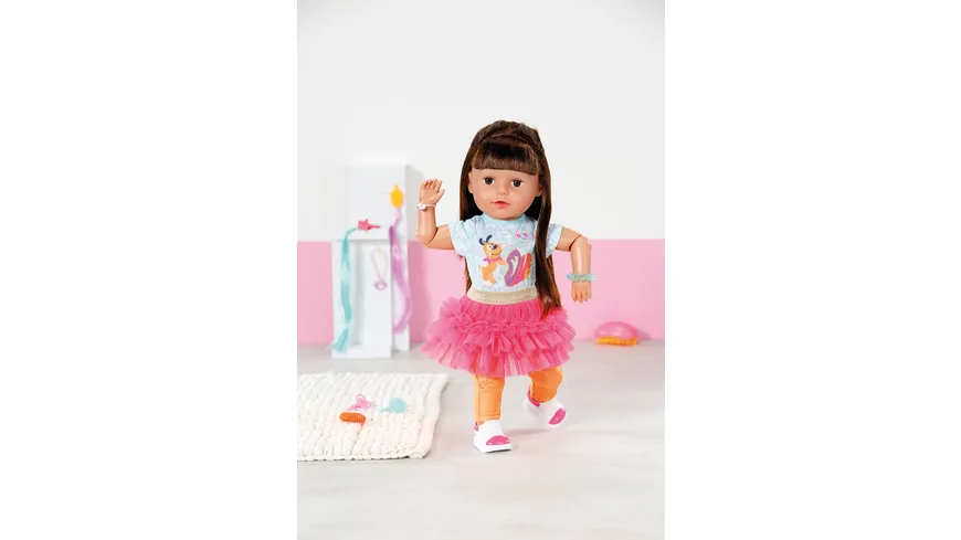 Zapf Creation - BABY born Puppe mit Haaren Sister Play & Style brunette 43cm