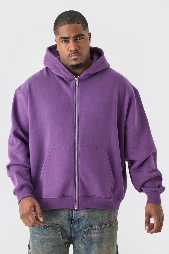 Plus kastiger Oversize Hoodie mit Reißverschluss