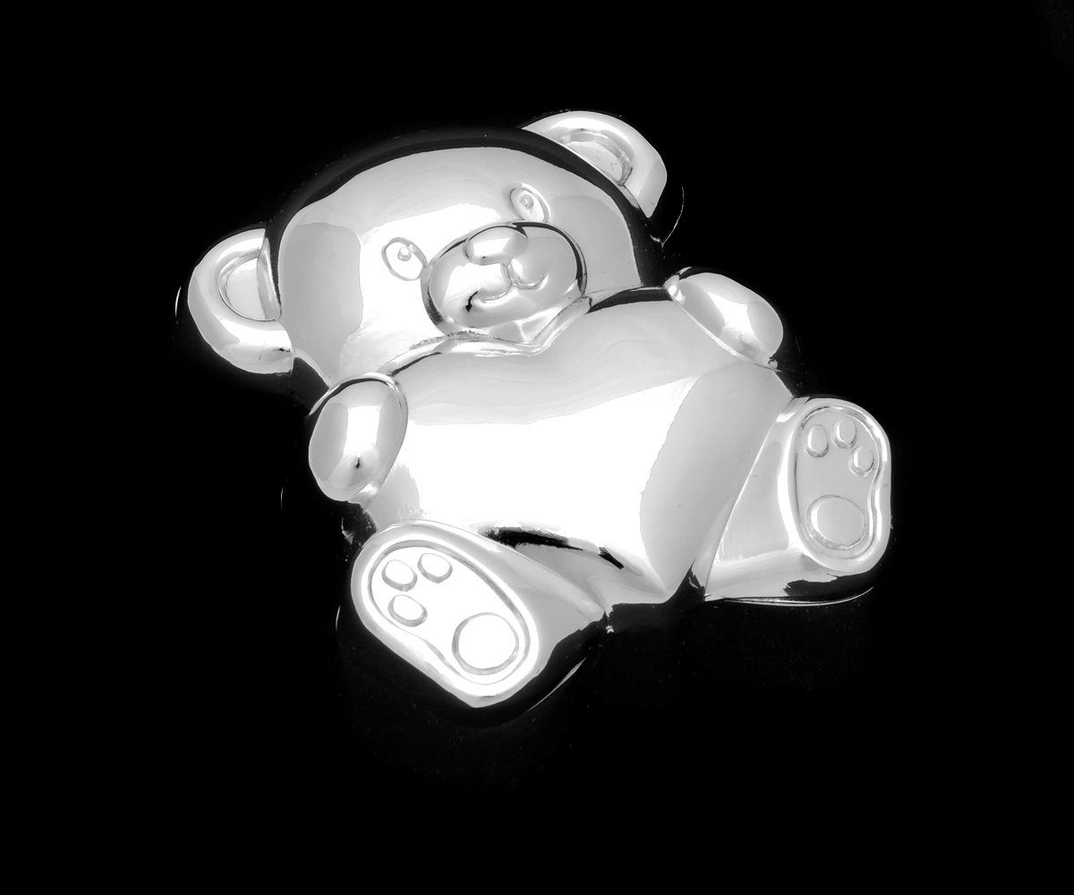 Brillibrum Zahndose Zahndose Silber für Milchzähne Teddy Zahnbox Kinder versilbert anlaufgeschützt Zahnaufbewahrungsdose Kinder für den ersten Zahn