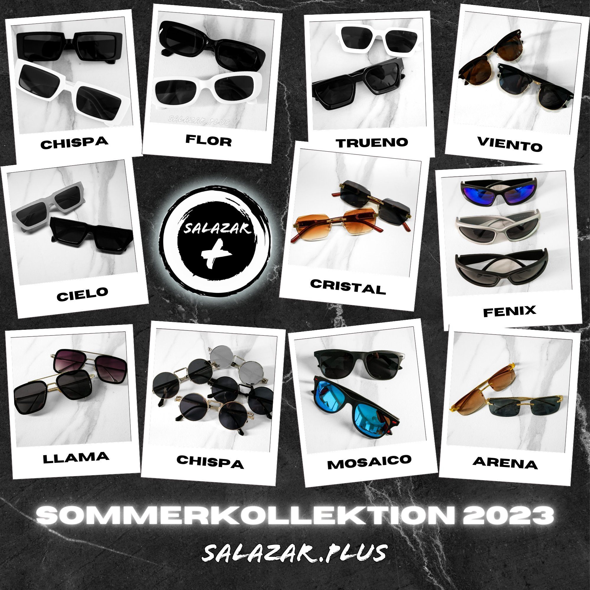 salazar.plus Sonnenbrille Rund Cyberpunk Unisex 4 Farben Damen Herren Brille Retro