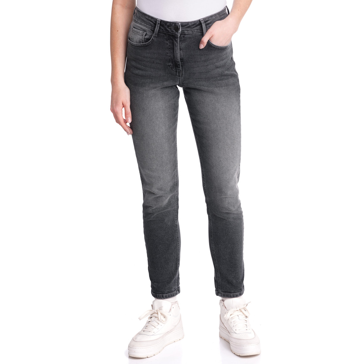 Damen Mom-Jeans mit Used-Waschung