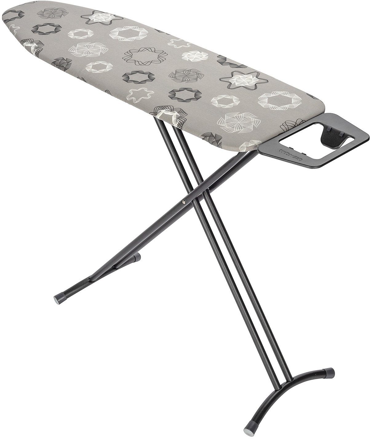WENKO Bügelbrett Classic Black, Bügelfläche 120x38 cm, höhenverstellbar, platzssparend klappbar