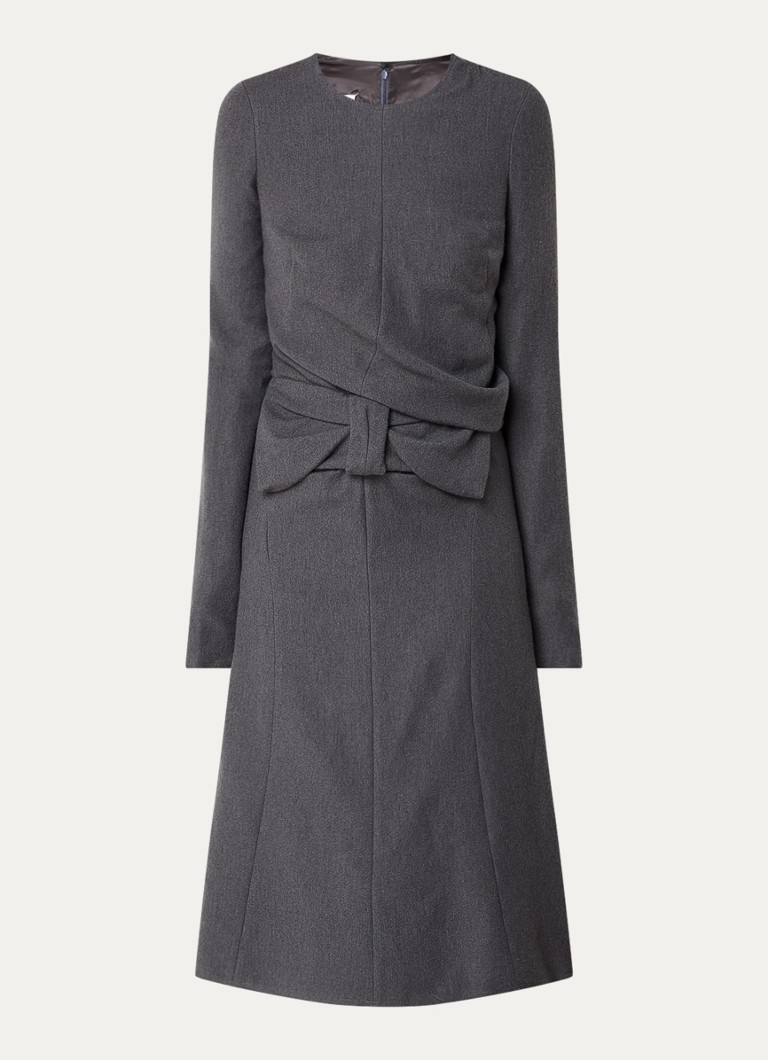 Vestido midi de mezcla de lana de Maison Margiela con detalles plisados