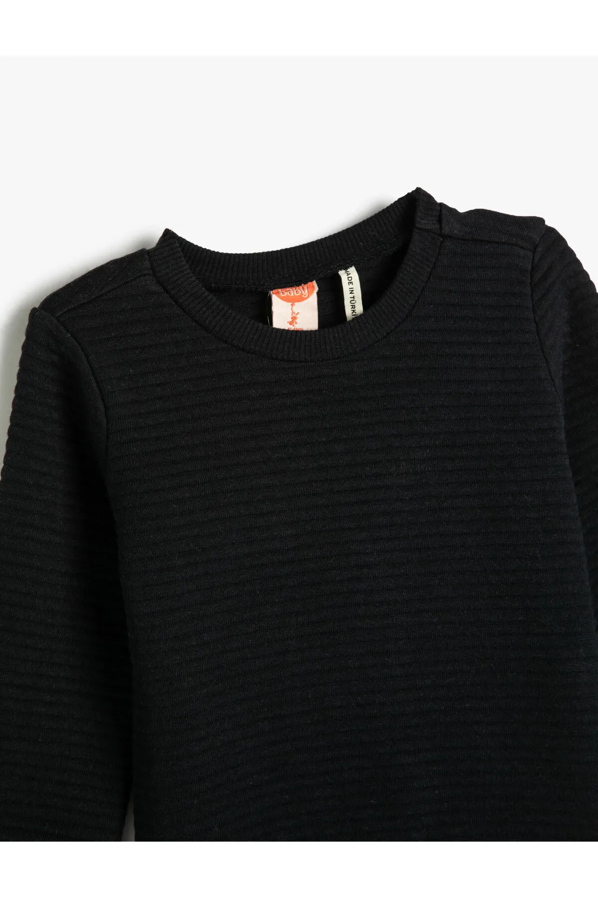 Koton  Basic-Sweatshirt aus strukturierter Baumwolle mit Rundhalsausschnitt