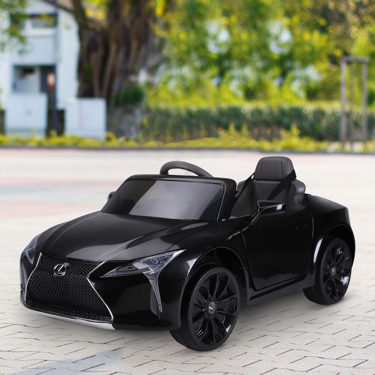 HOMCOM Kinderauto von Lexus Kinderfahrzeug Elektroauto mit MP3 Musik Schwarz