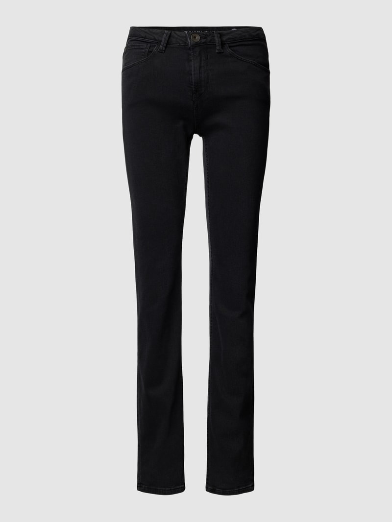 Straight Fit Jeans mit 5-Pocket-Design Modell 'CELIA' in schwarz