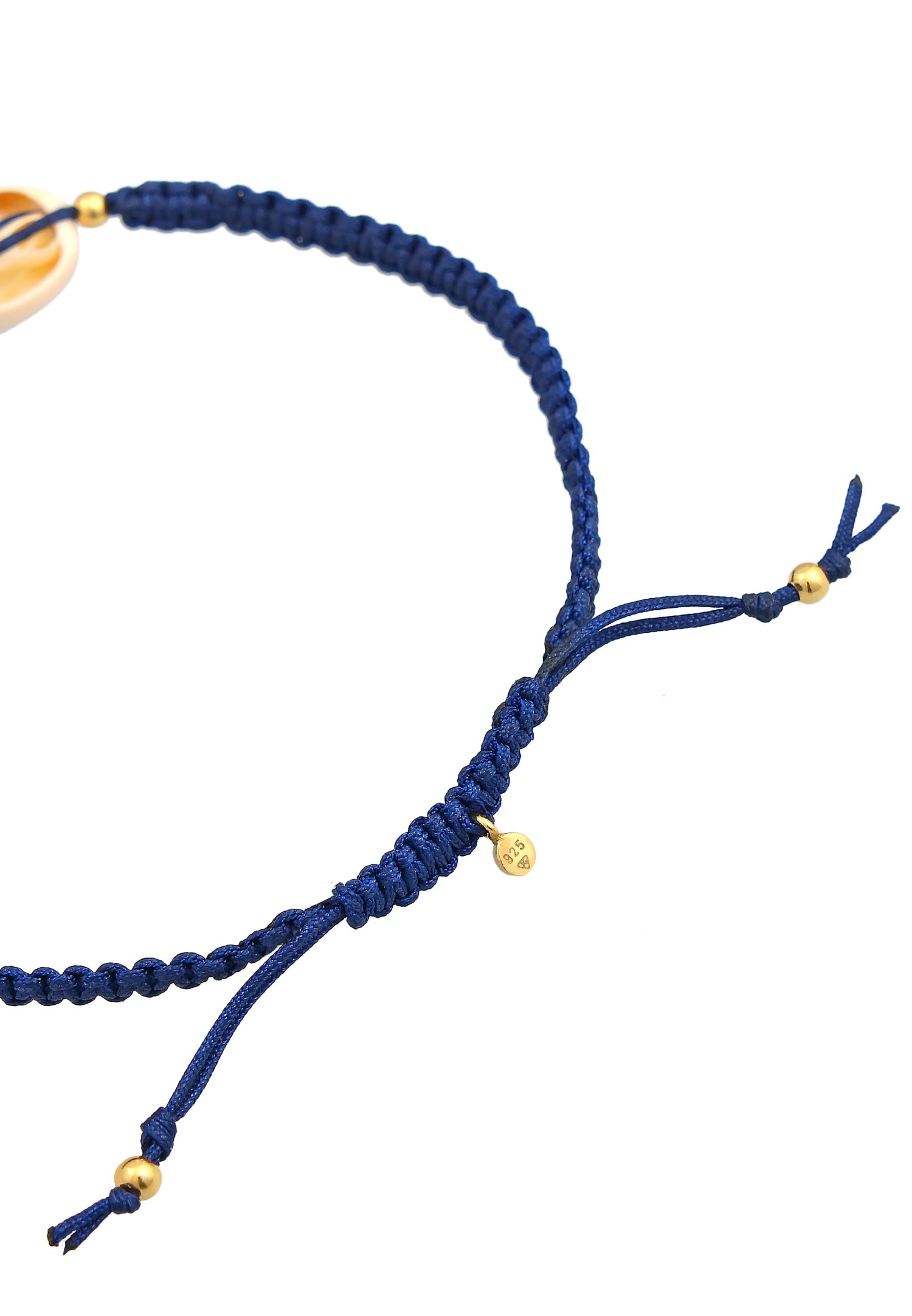 Elli Women's Kauri Shell Ocean Nylon Summer Adjustable 925 Sterling Silver Gold Plated