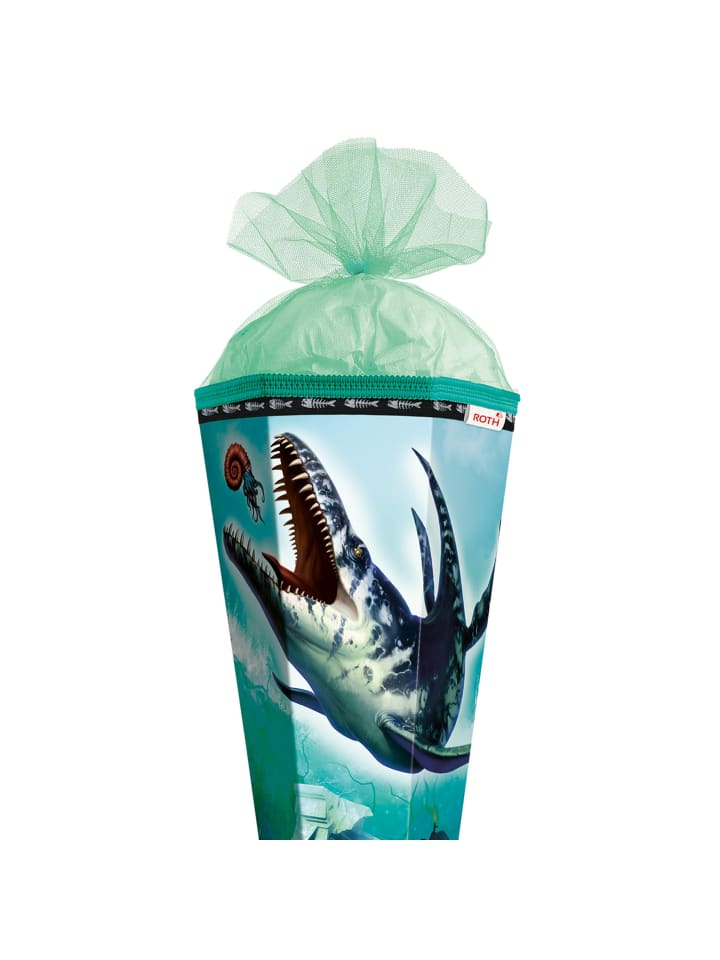 ROTH Schultüte groß Dino Mosasaurus 85 cm, Spezialborte in Grün günstig kaufen onesize