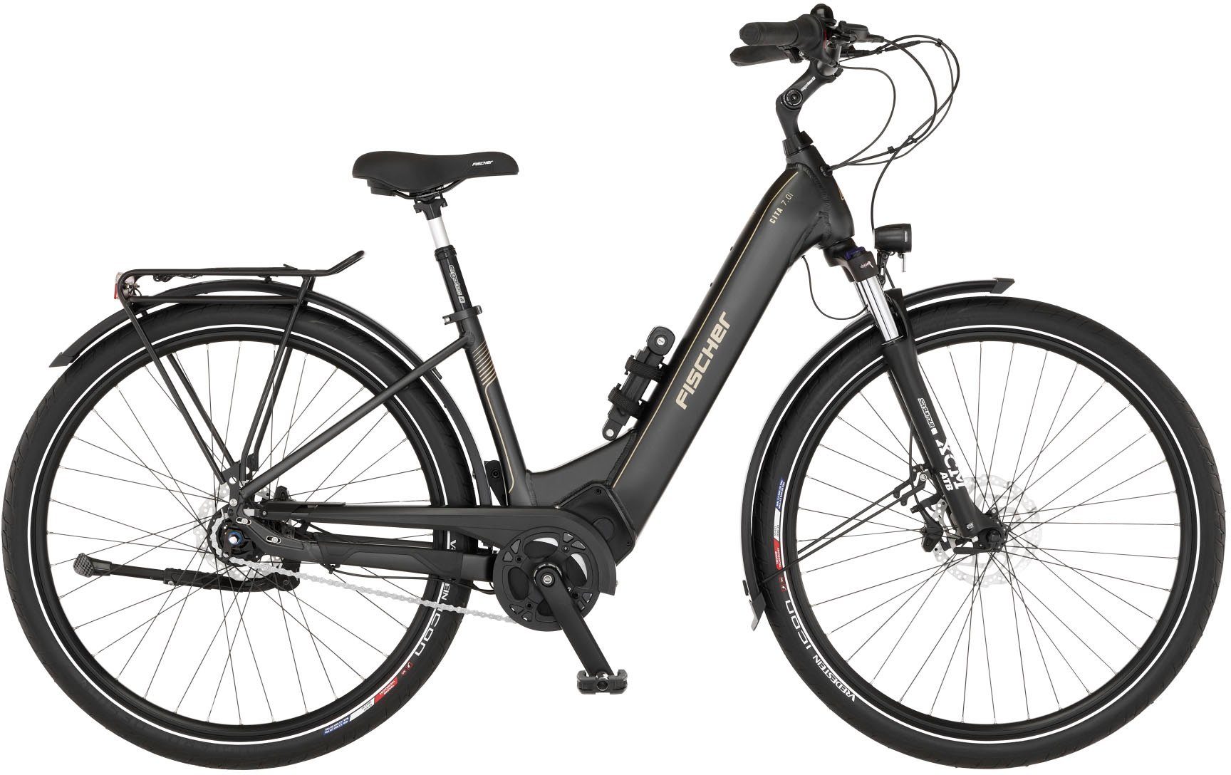 FISCHER Fahrrad E-Bike CITA 7.0I 630, 7 Gang Shimano Nexus Schaltwerk, Nabenschaltung, Mittelmotor, 630 Wh Akku, (Schloss)