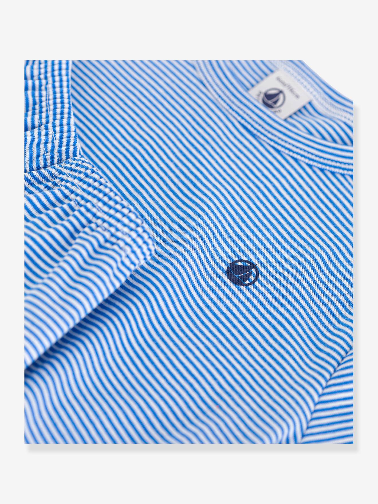 Petit Bateau Kurzer Jungen Schlafanzug PETIT BATEAU, Ringelstreifen - blau