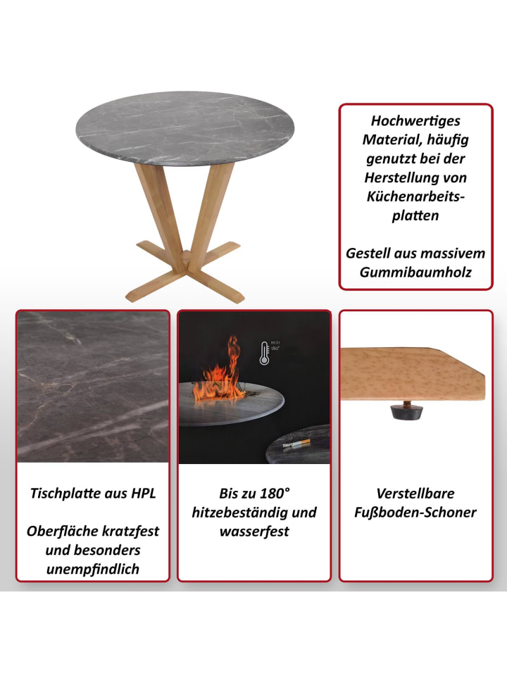 MCW Bistrotisch M56 Massiv-Holz HPL Laminat Melamin günstig kaufen onesize