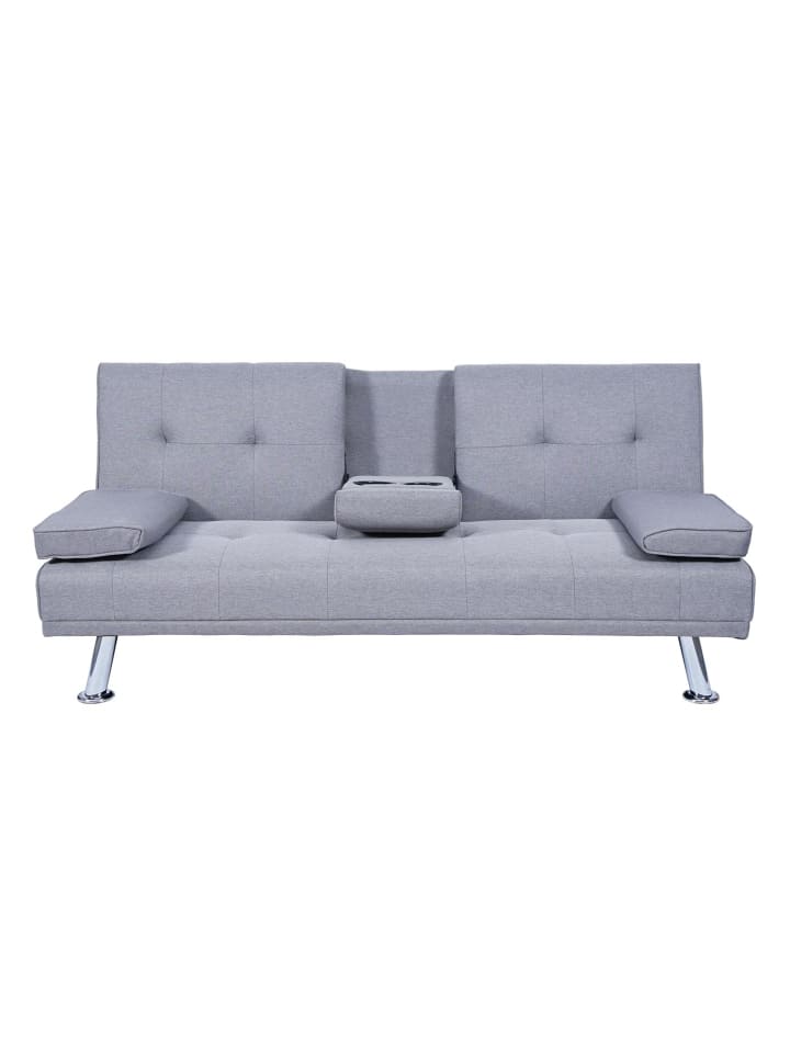 MCW 3er-Sofa F60 mit Tassenhalter, Textil, hellgrau günstig kaufen onesize