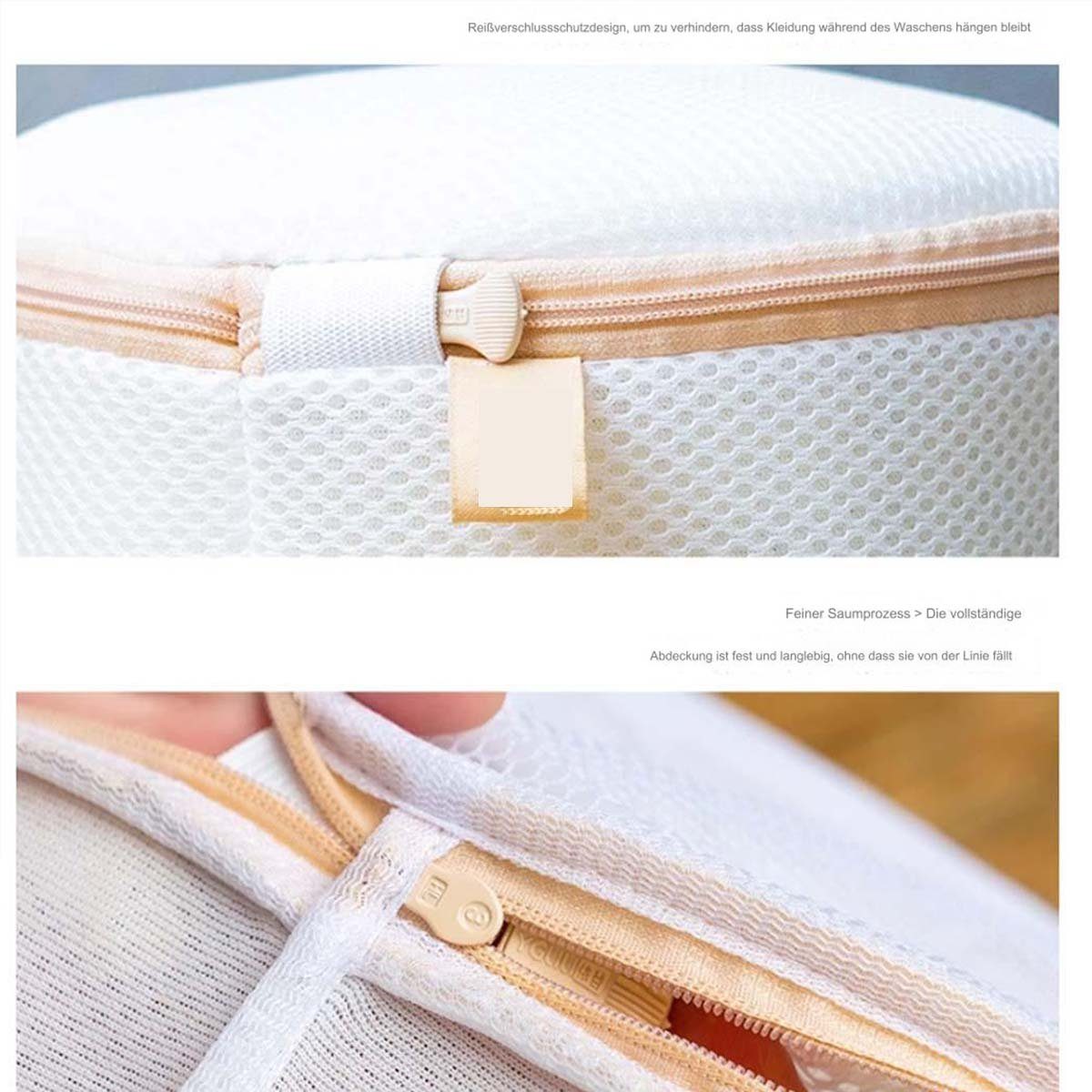 FIDDY Wäschenetz BH-Wäschesack, Wäschenetz, Wäschesack für Waschmaschine,(2-St), BH-Schutz mit Reißverschluss und Trageband