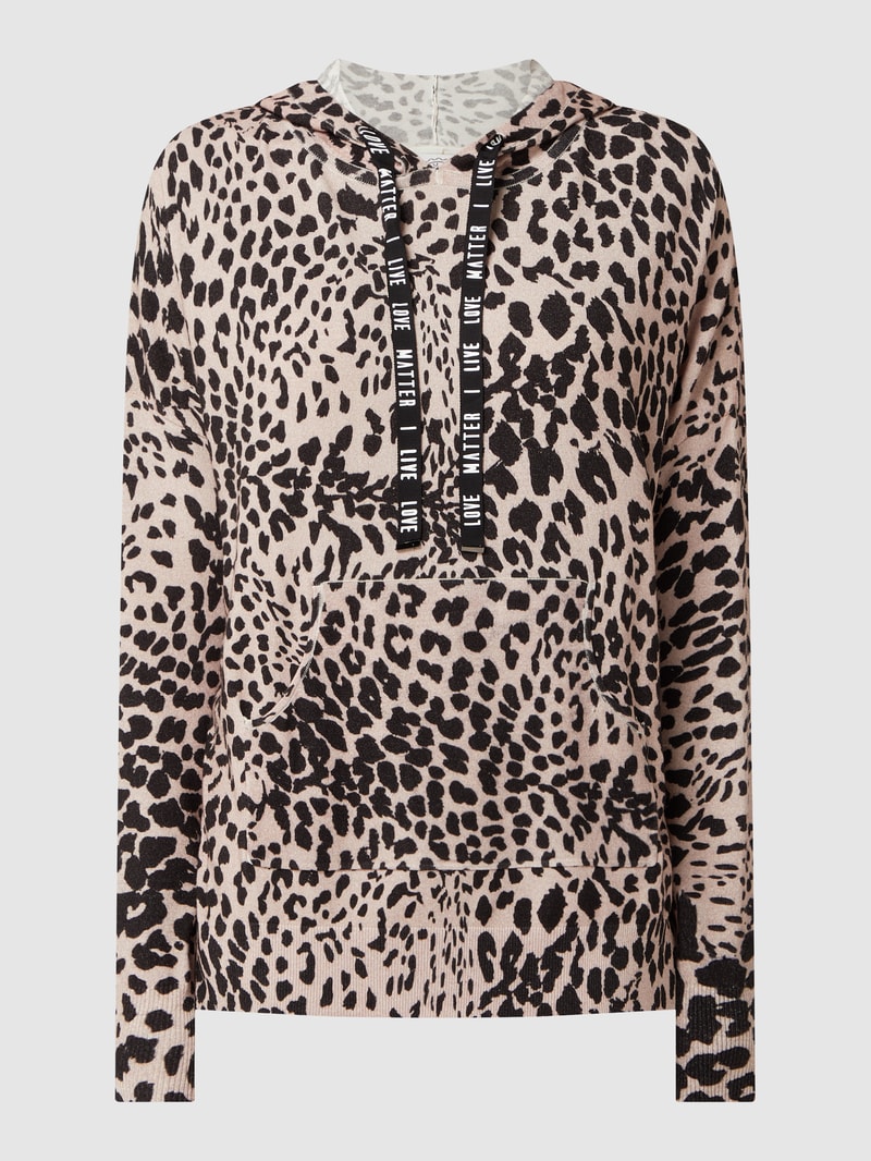 Hoodie mit Animal-Print in beige