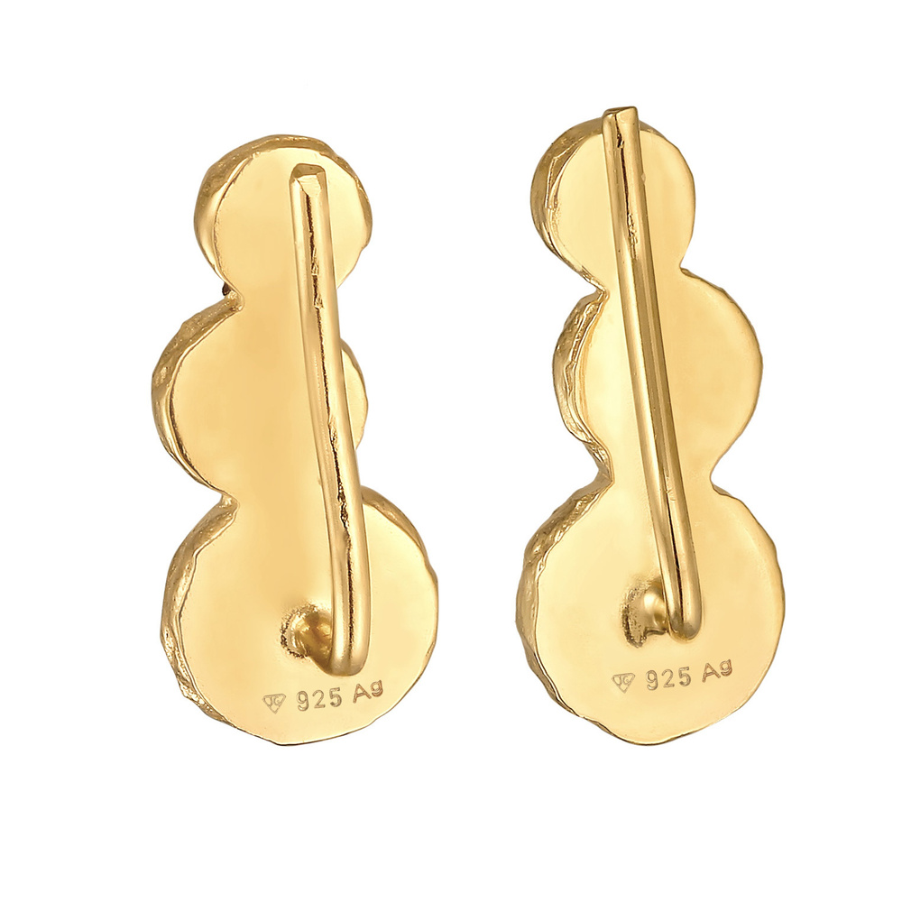 Elli Elli Boucles d'Oreilles Femmes Earlimber baroque avec perles d'eau douce en argen Boucles d'oreilles