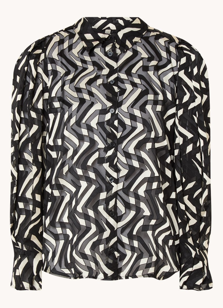 French Connection Diandra semi-transparent blouse with graphic print