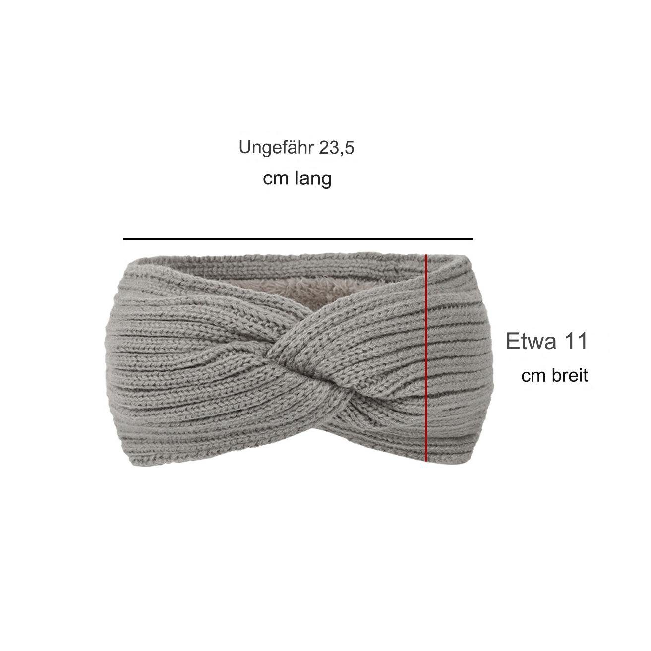 HOHEA H Haarband Gestricktes Stirnband mit Plüschfutter für den Herbst, Sport-Stirnband, 1-tlg., Gestricktes Stirnband für Mädchen, Ohrenwärmer, weich, Winter-Stirnbänder für Damen, grüne Stirnbänder, verschiedene Farben
