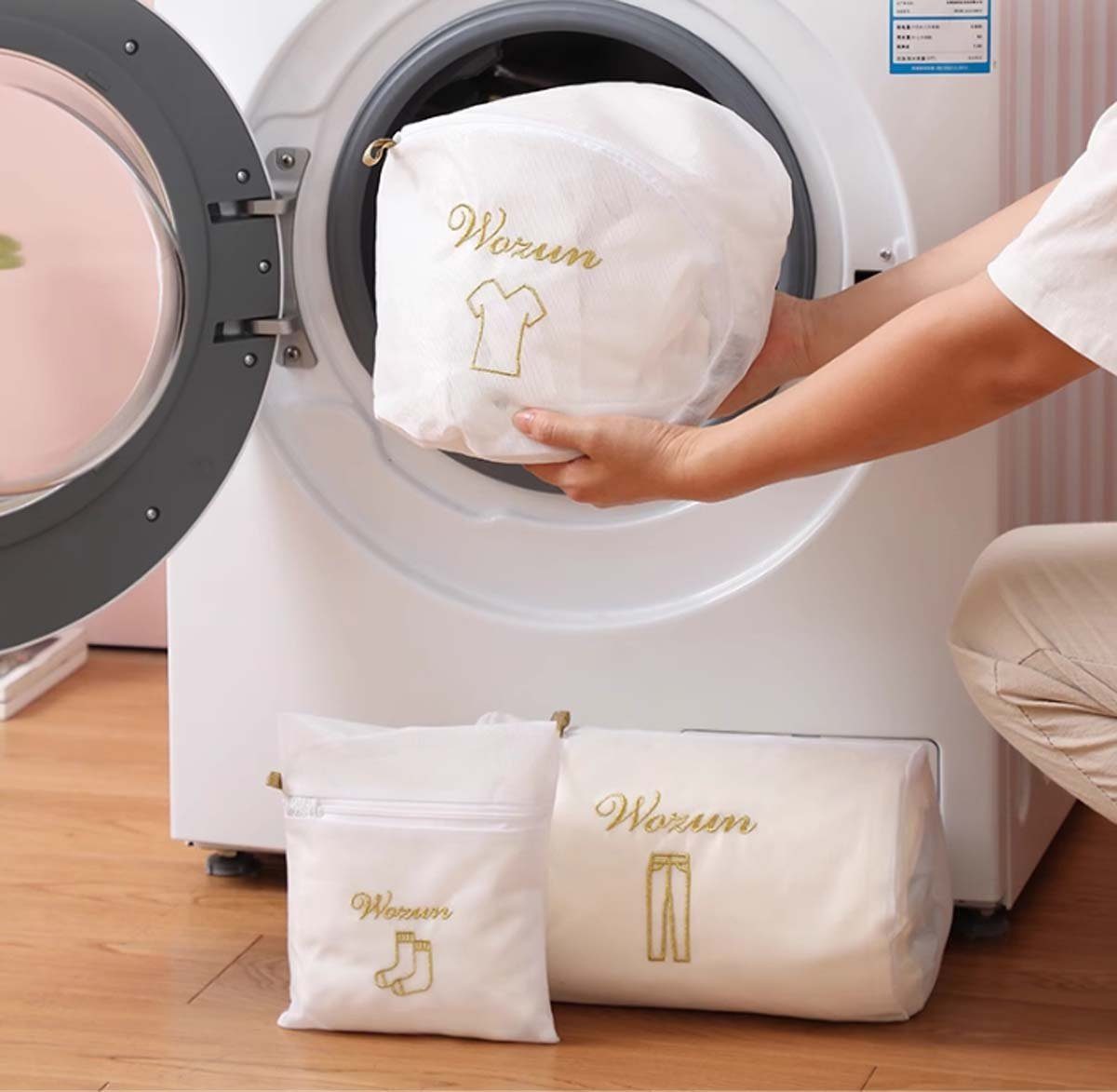 FIDDY Wäschenetz Mesh-Wäschesack – exquisiter Reise-Wäschesack,(6-St), Wäschesack mit großem Fassungsvermögen, perfekt für Waschsalons