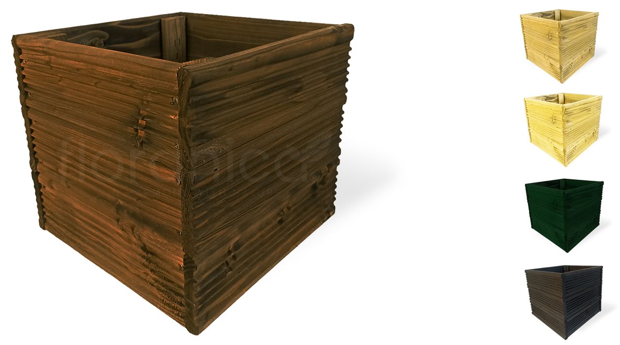 Pemicont Floranica Blumentopf aus Holz Kasten 30cm x 30cm x 285cm Braun Imprägniertes Lärchenholz Schutzhülle für Kräuter Blumen Haus- und Gartendekoration Innen- und Außenbereich EU-Produkt