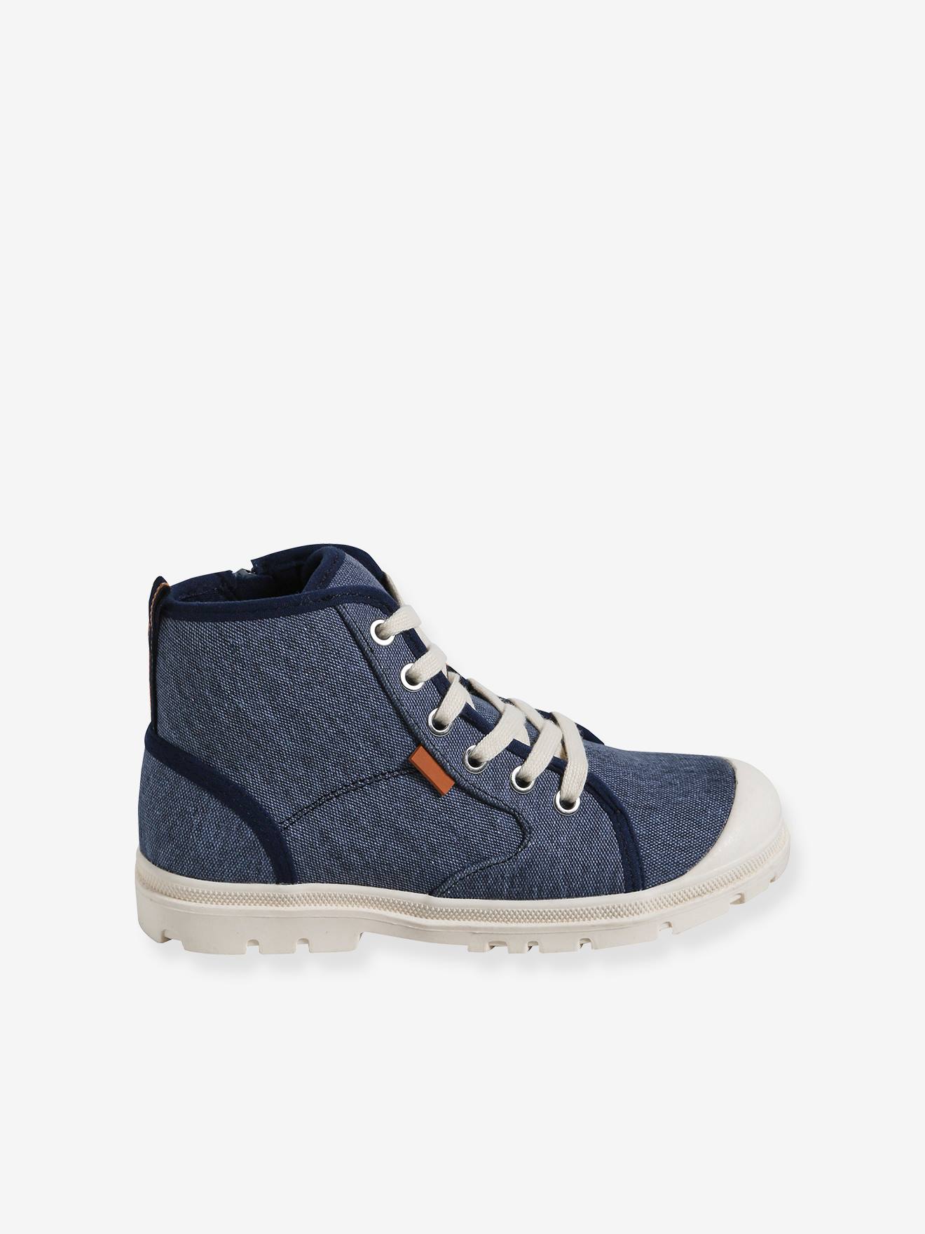 Vertbaudet Kinder Stoff-Sneakers mit dicker Sohle - jeansblau