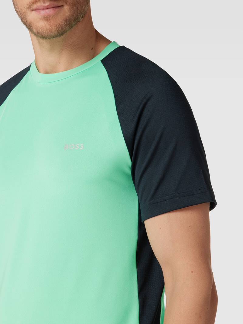 T-Shirt mit Mesh-Details Modell 'Active' in hellgrün