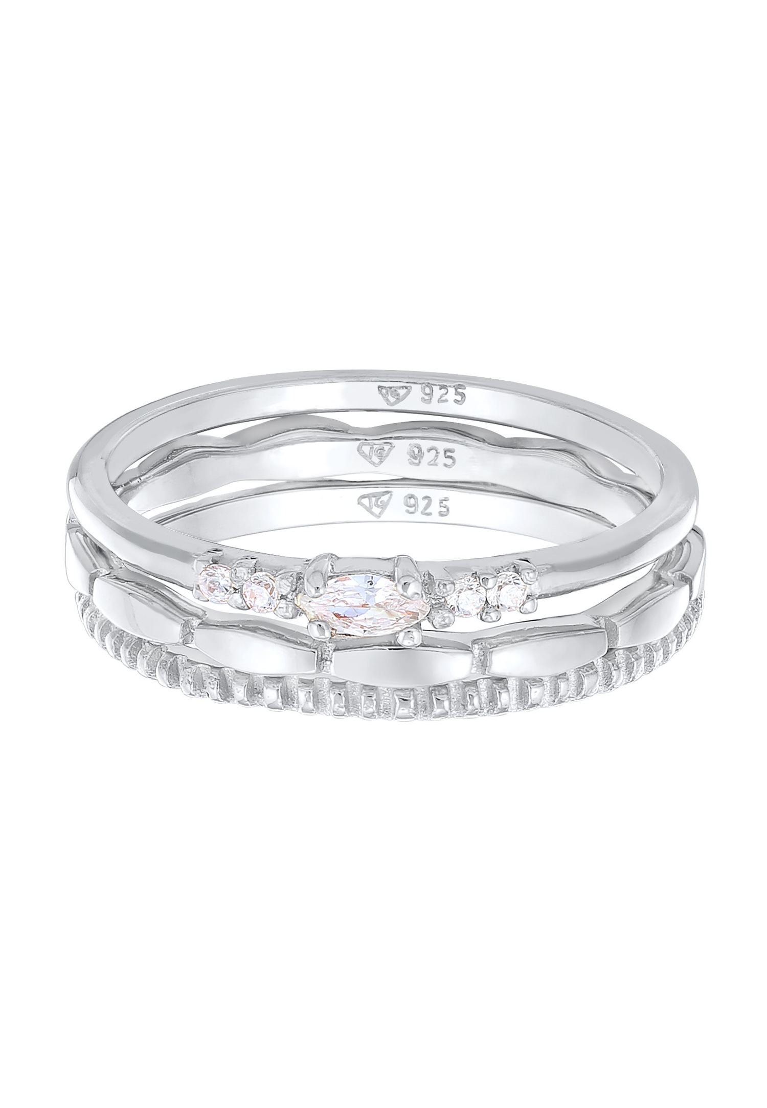 Ensemble de bijoux pour femme Elli « Marquise Basic » avec cristaux de zircone en argent sterling 925