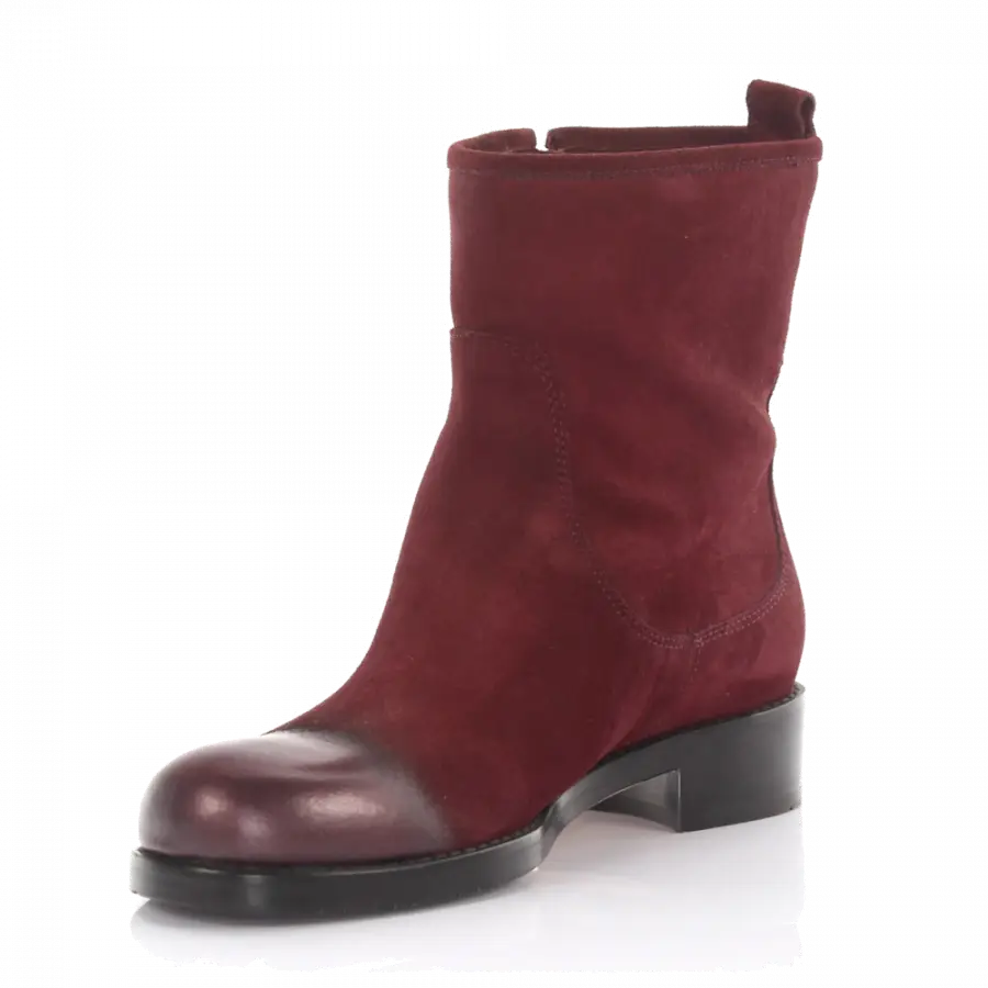 Jimmy Choo - Stiefel Kalbsleder Veloursleder Finished Logo Zierreißverschluss bordeaux - rot