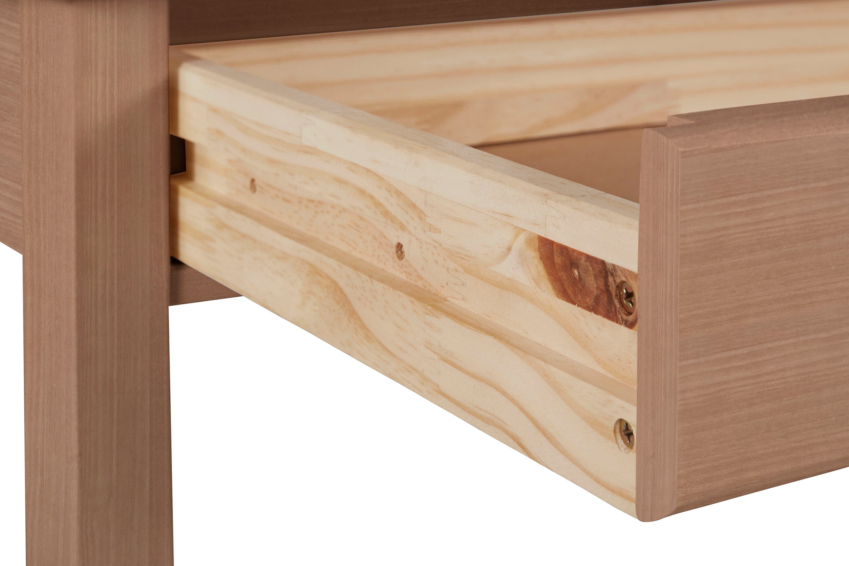 INOSIGN Schreibtisch Gava, aus massiven Kiefernholz, mit praktischen Griffmulden, Breite 140 cm