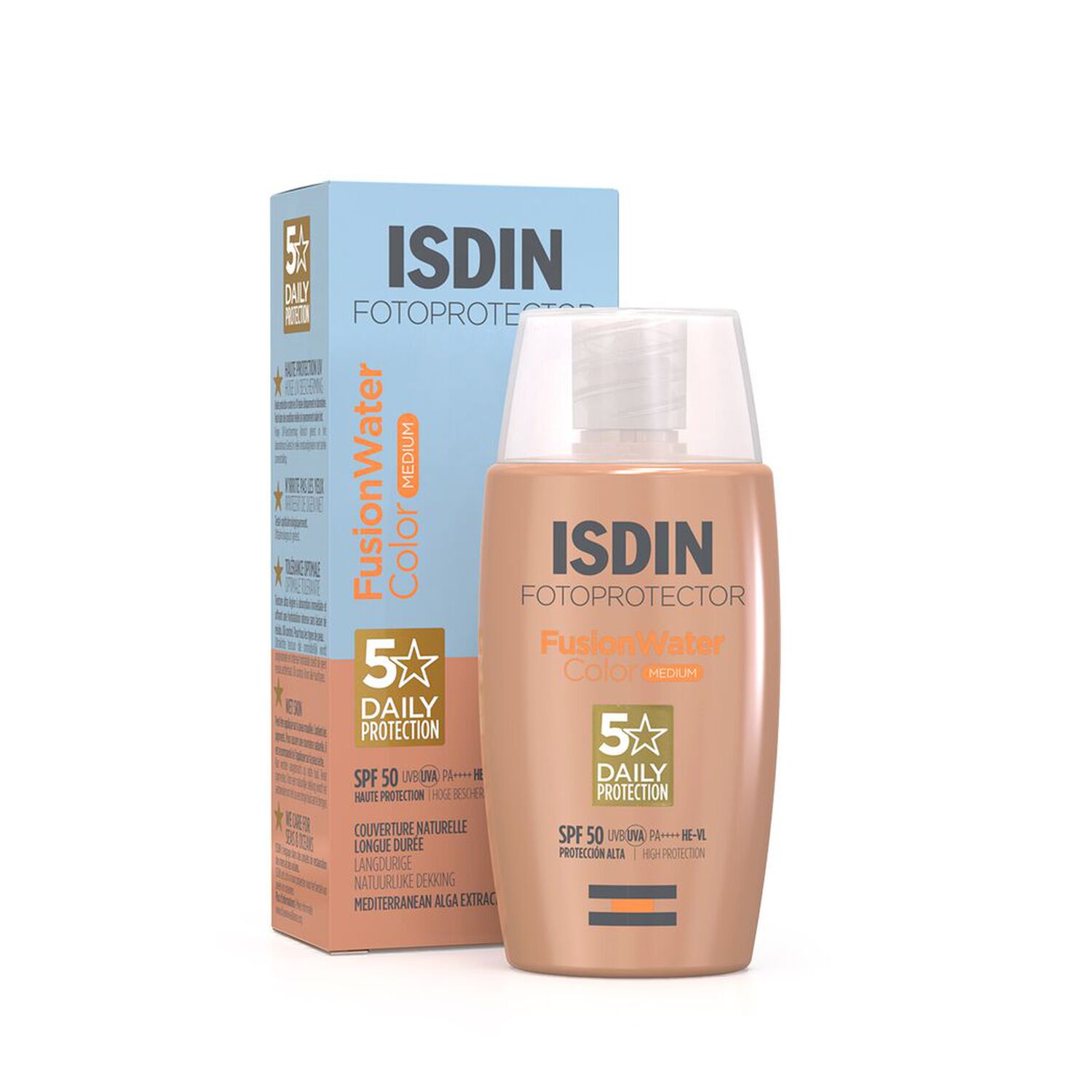 Isdin Fusion Water Color Medium Crème solaire visage teintée pour peaux medium SPF50 50ml
