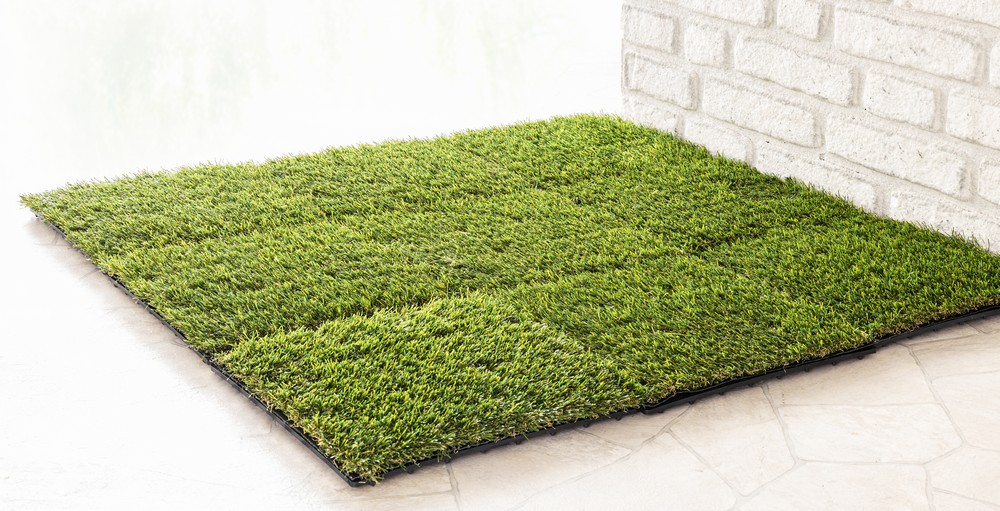 Powertec Garden Kunstrasenfliesen, ca. 30 x 30 cm - 9er-Set