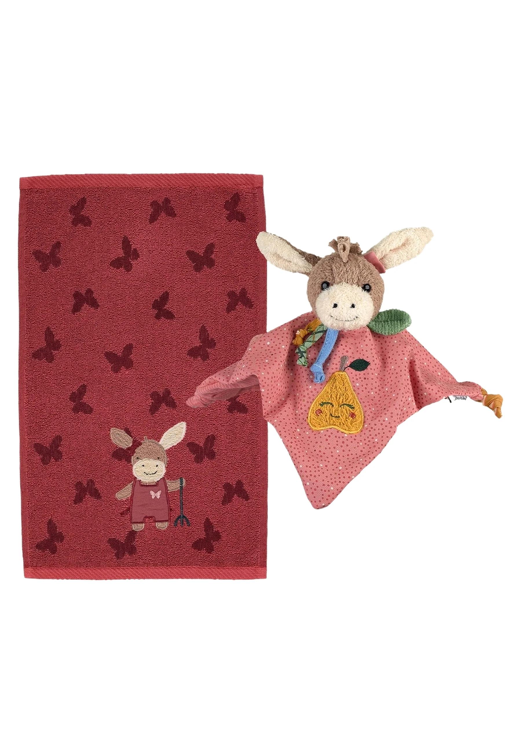 Baby Geschenk-Set Esel Emmily Rosenholz