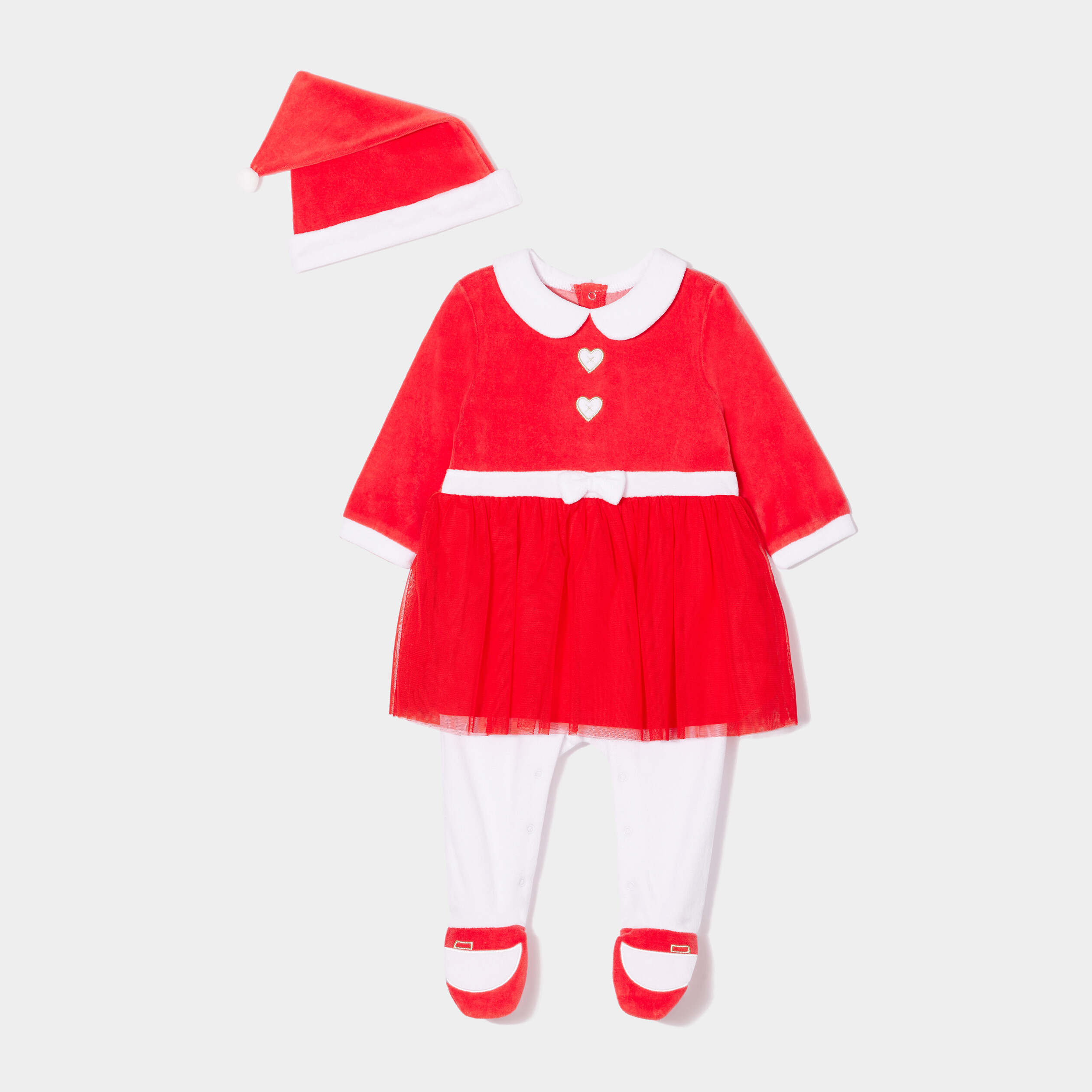 Dors-bien manches longues boutonné rouge bébé | La Halle