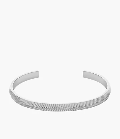 Fossil Armspange Harlow Linear Texture Edelstahl