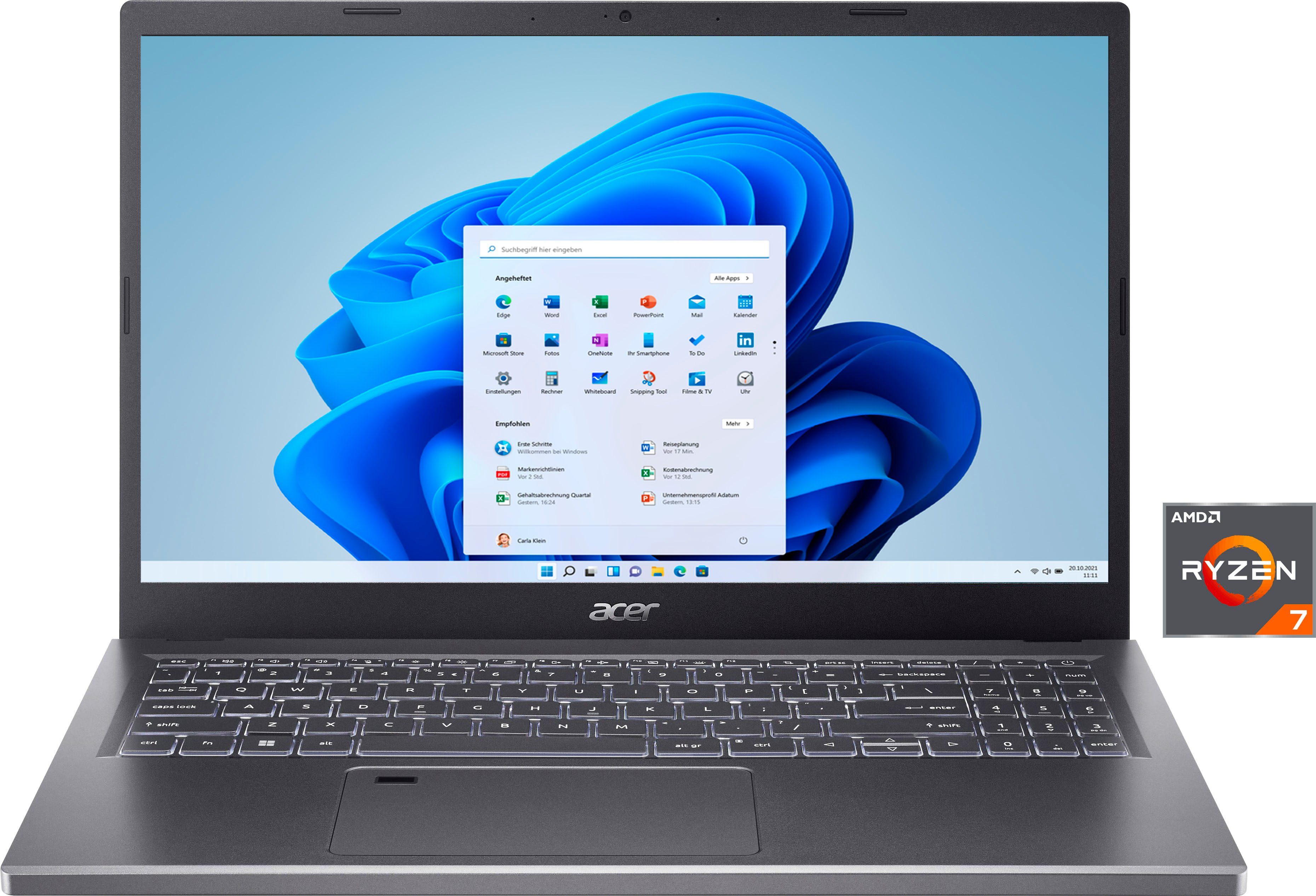Acer Aspire 5 A515-48M-R752 Notebook (39,62 cm/15,6 Zoll, AMD Ryzen 7 7730U, Radeon Graphics, 1000 GB SSD)