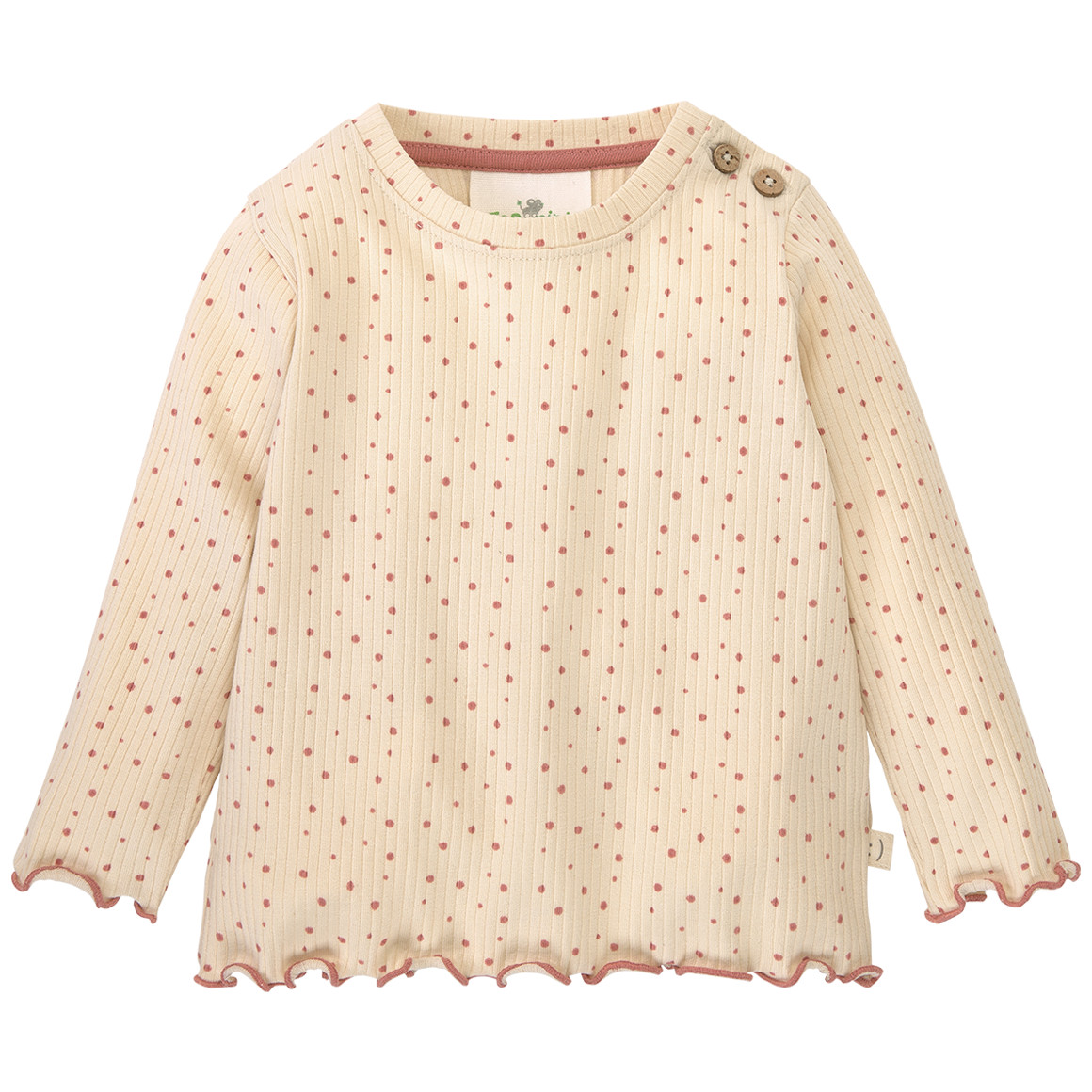 Newborn Langarmshirt mit Punkte-Allover