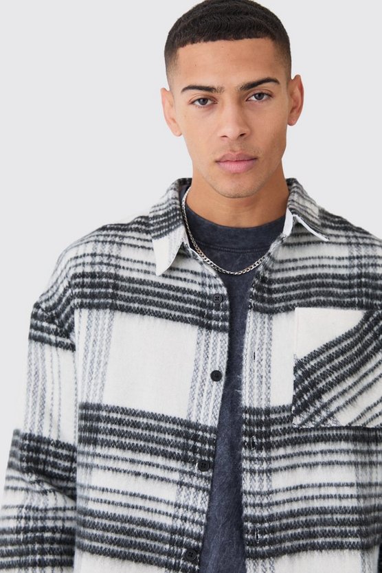 Kastiges kariertes Overshirt