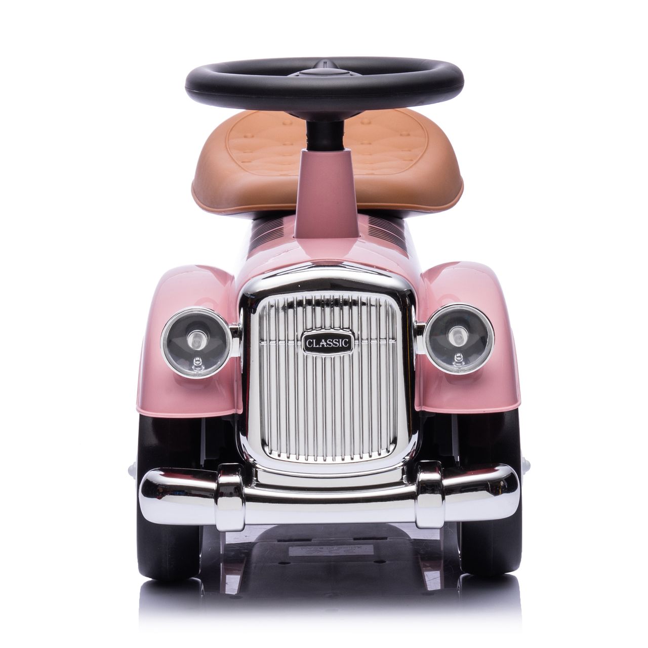 Lemodo Rutschauto ab 1 Jahr, Kinderauto im Retrodesign pink, Kinderfahrzeug mit Hupe