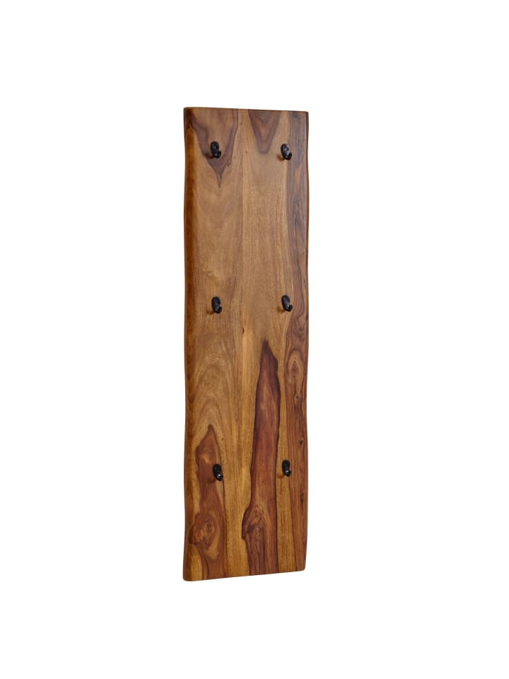 KADIMA DESIGN Wandgarderobe Massivholz / Metall 40x140x7 cm mit Baumkante günstig kaufen onesize