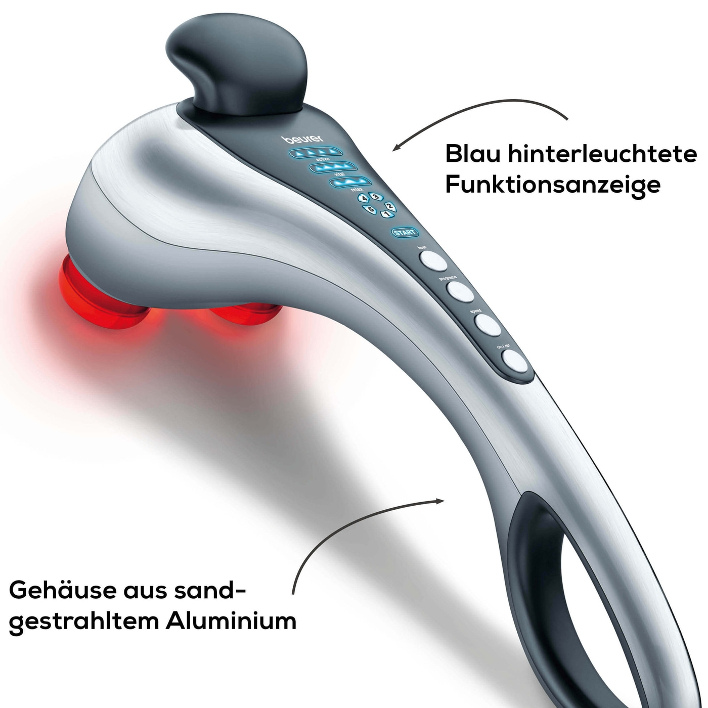 Beurer Infrarot-Klopf-Massagegerät MG 100-Massagegerät mit 2 Aufsätzen & Infrarotwärme für eine entspannende Klopfmassage