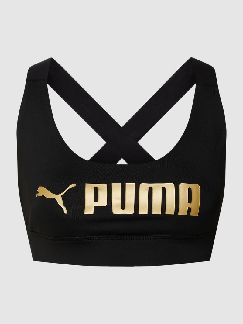 Bustier mit Label-Print in schwarz