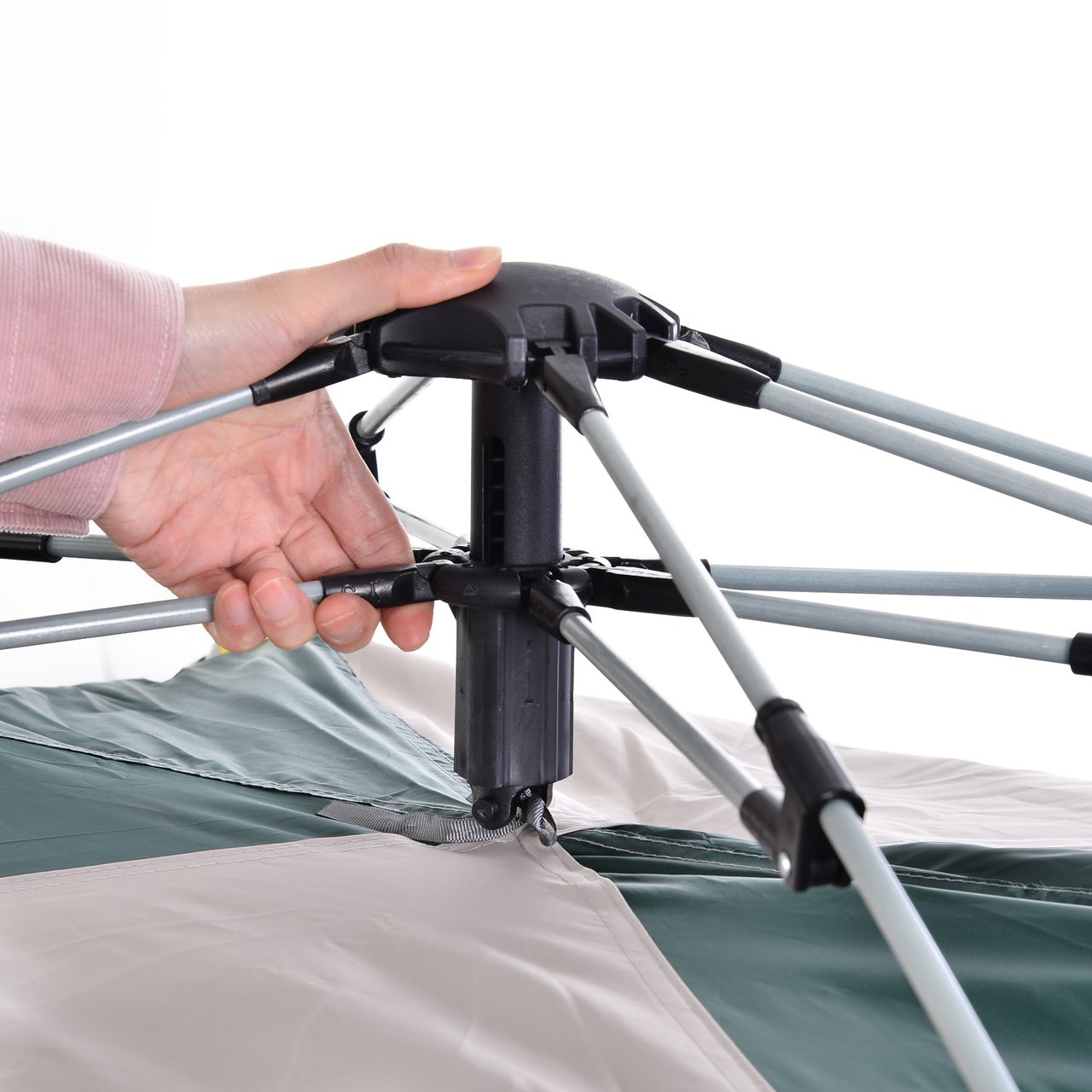 Outsunny Zelt für 3 Personen Campingzelt mit Heringen Kuppelzelt Polyester