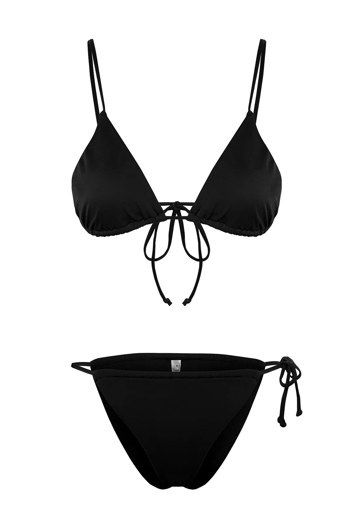 Trendyol Collection  Brasilianisches Bikini-Set mit hohem Beinausschnitt und schwarzem Triangel-Tunnel TBESS24BT00079