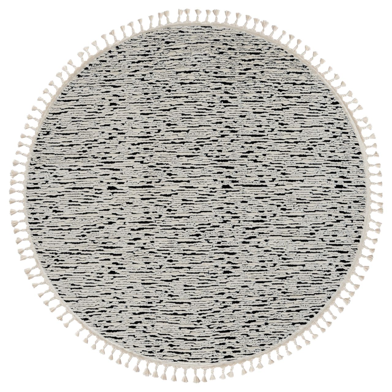 MyFlair Teppich Moroccan Celestial, 190 cm x 190 cm, Farbe grau, rund, Florhöhe 19mm