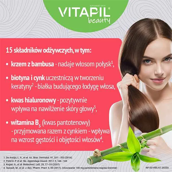 Vitapil Beauty, Dodatak prehrani za kosu, kožu i nokte, Kapsule