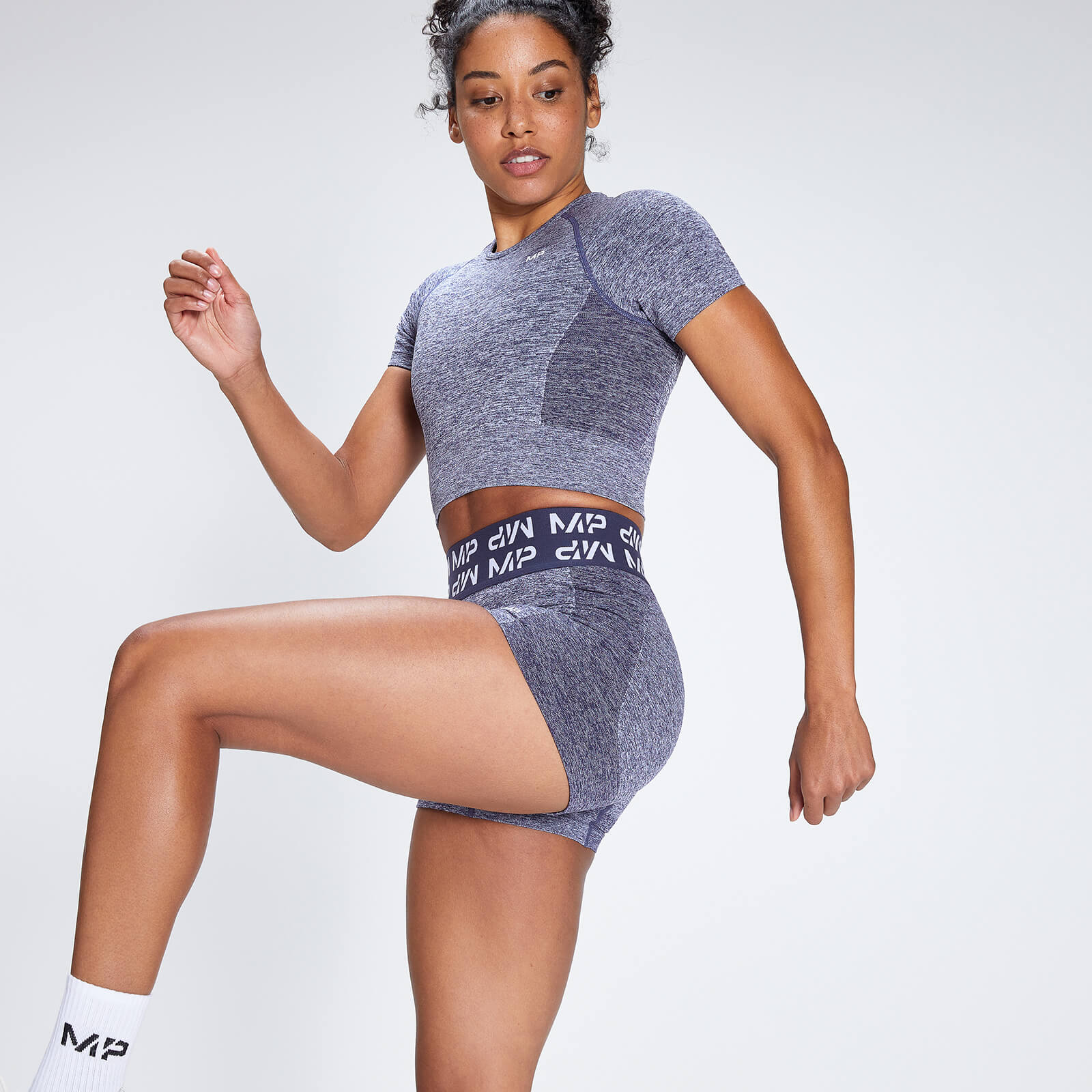 T-shirt court à manches courtes MP Curve pour femmes – Bleu galaxie