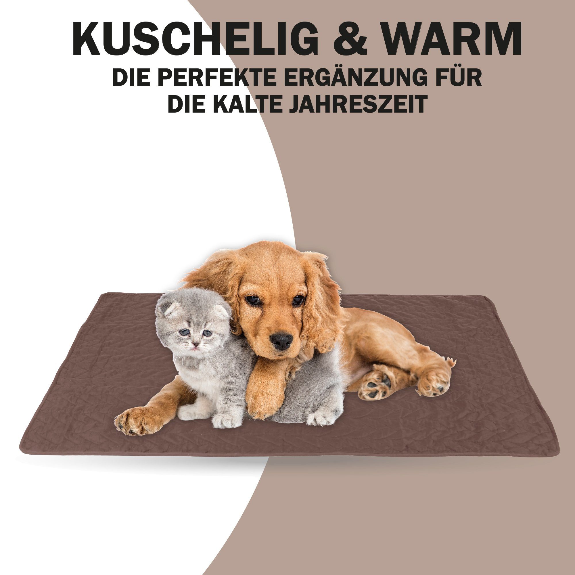Bestlivings Tierdecke gesteppte Haustierdecke S-XL, Polyester, Haustiermatte - perfekt für Katzen bis große Hunde - Steppdecke