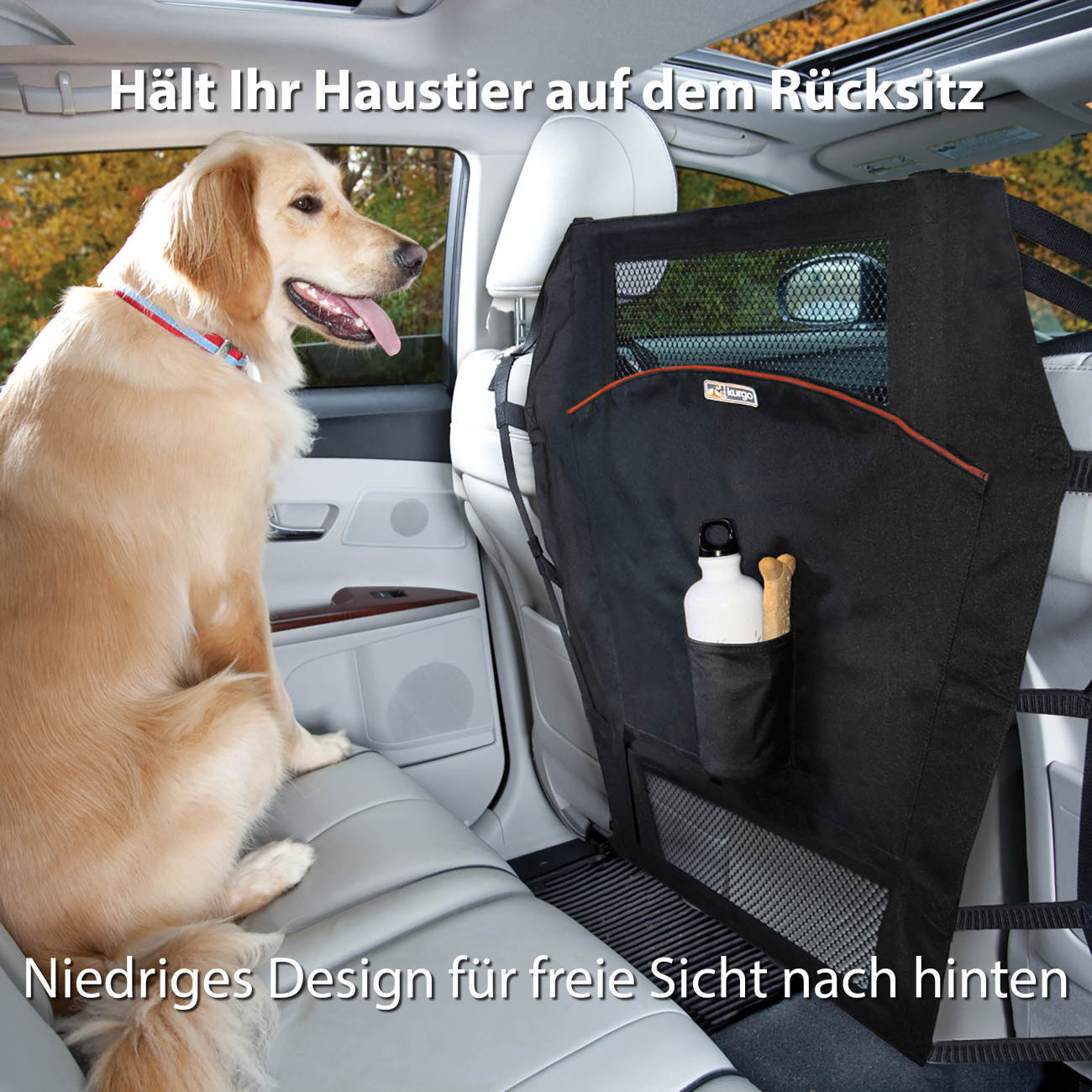 Kurgo Autozubehör Kurgo Rücksitz-Trennwand für Hunde, Schwarz