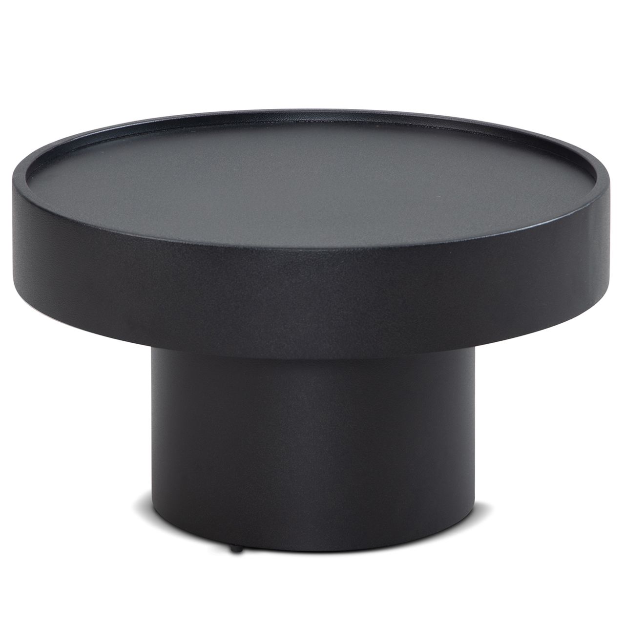 Wohnling Couchtisch Sofatisch Pilzform Metall Schwarz 60x60x36 cm Wohnzimmertisch Kaffeetisch Rund