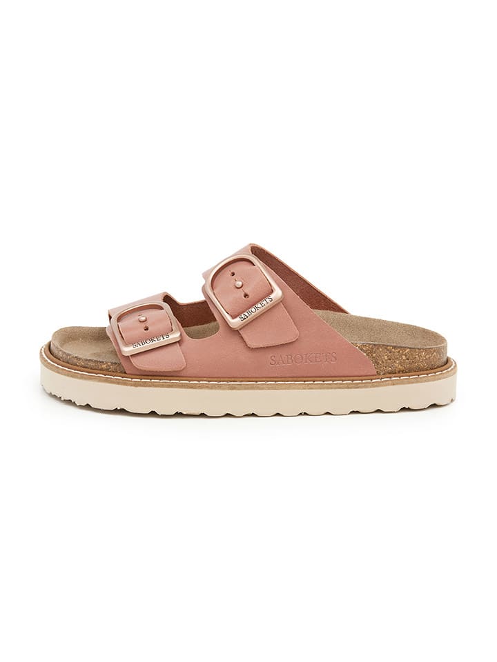 SABOKETS Leder-Pantoletten in Rosa günstig kaufen