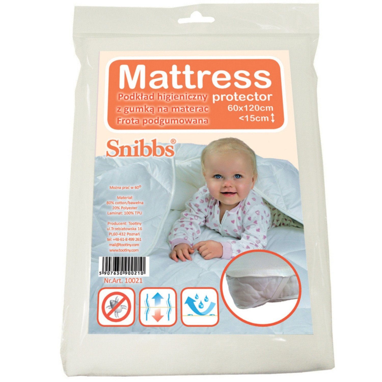 Matratzenschutzbezug Snibbs, Hygieneauflage mit Gummizug für Matratze